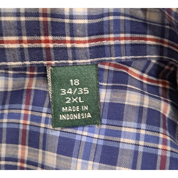 Lauren Ralph Lauren Button Up L/S Plaid Men's XXL Regular Fit Red/White/Blue - Picture 4 of 4